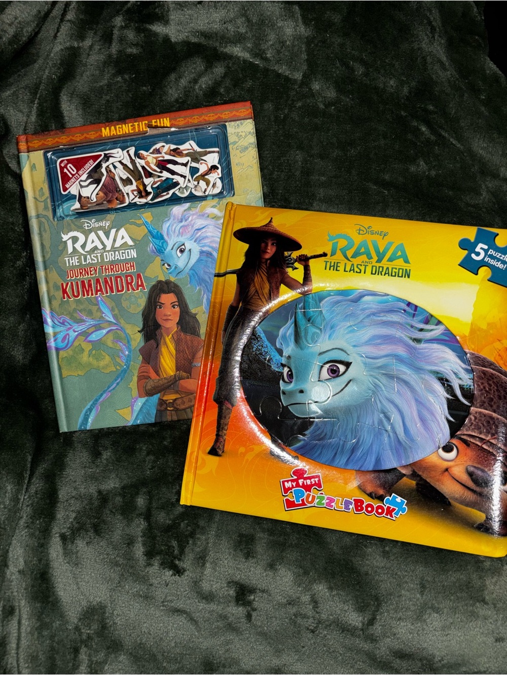 Disney Raya and the Last Dragon Puzzle & Magnetic Story Book Set - Yellow, Blue